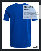 PUMA Boys' T-Shirt - Cat Logo T-Shirt for Boys - Athletic Crewneck Short Sleeve Tee (S-XL), Size Large, Vivid Blue/White