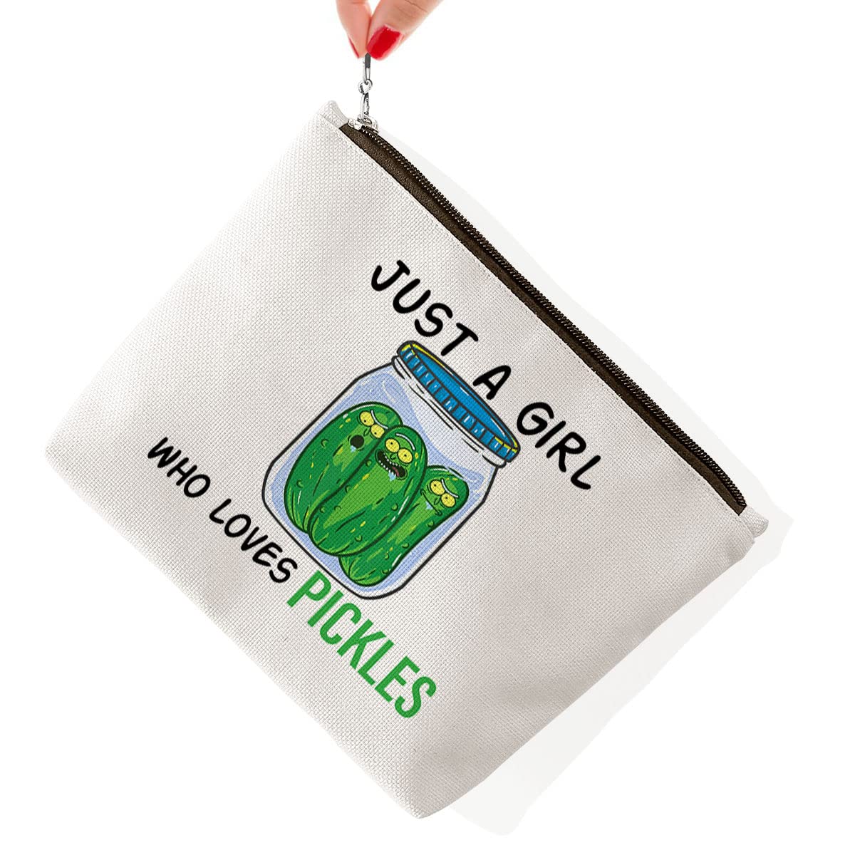 BiuNiuring Pickle Gifts for Pickle Lovers, Pickle Gifts for Women, Pickle Makeup Bag, Cosmetic Bag, Who Loves Pickles Cosmetic B