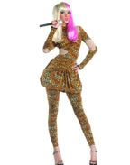 Party King Leopard Rap Superstar Women's Costume, Brown Leopard, Medium