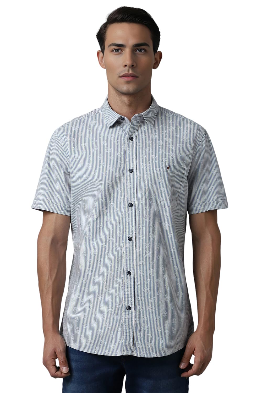 Louis Philippe Men Multi Slim Fit Print Half Sleeves Casual Shirt
