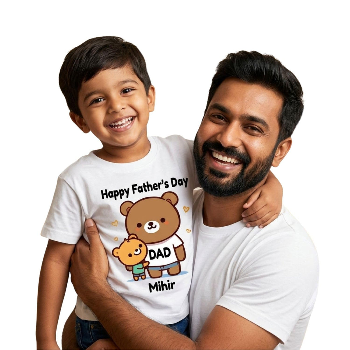 baby wish Fathers Day Customizable Tshirt for Kids Customized Your Baby Name Over Tshirt Dad Print  Customized Baby Name White 18-24
