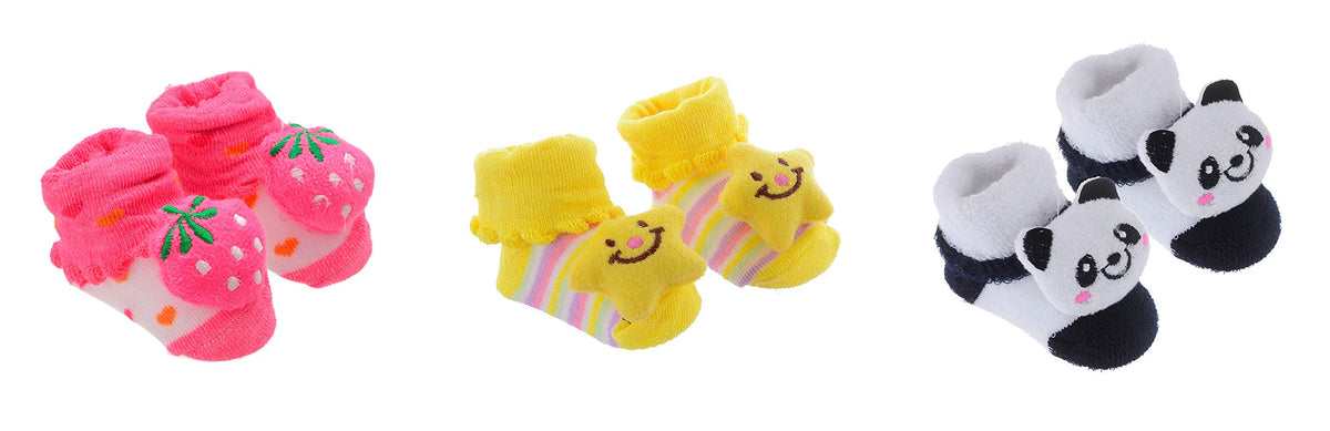 Shop Frenzy Kids Baby Boy And Baby Girl Bootie/Shoes/Socks Set Of 3 Pair(06 Months) (Pink Yellow Black) 0-9