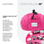 Lay-n-Go Cosmo Deluxe Drawstring Cosmetic Pouch & Makeup Bag Organizer, Toiletry Bag for Travel, Gifts, and Daily Use, 22 inch