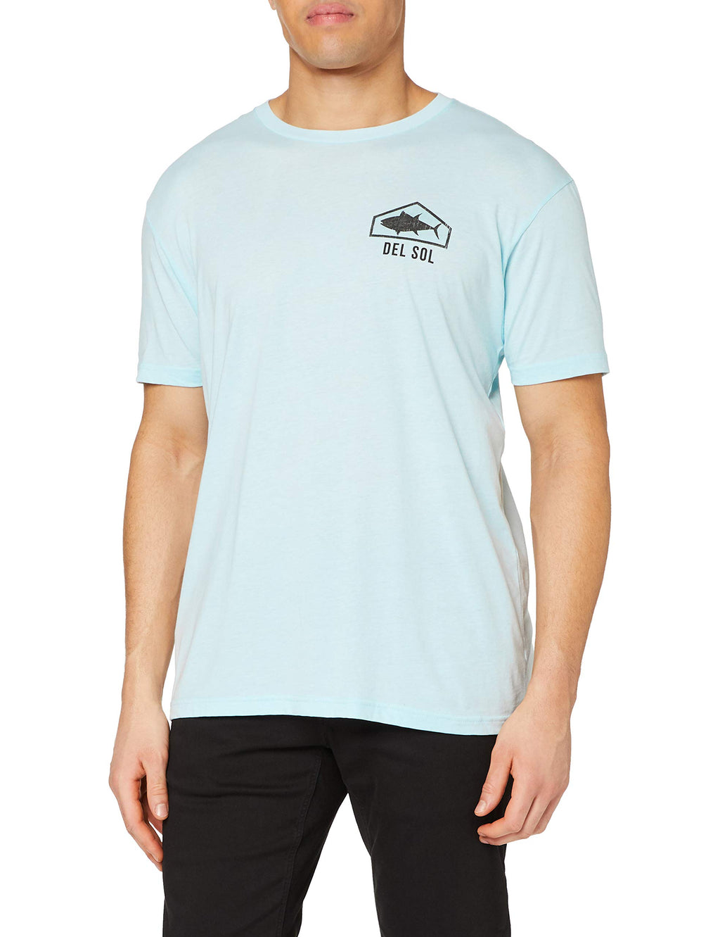 Men Classic Crew Tee - Big Fish-Ice Blue by DelSol for Men - 1 Pc T-Shirt (XL)
