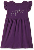 T2F Girls Cotton A-Line Knee-Length Casual Dress (DRZ3P02_Navy+Fusia+Purple