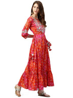 Rytras WomenS Cotton Printed Anarkali Embroidery Kurti