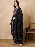 Fashion Basket Georgette Straight Floral Plazzo Kurta Set