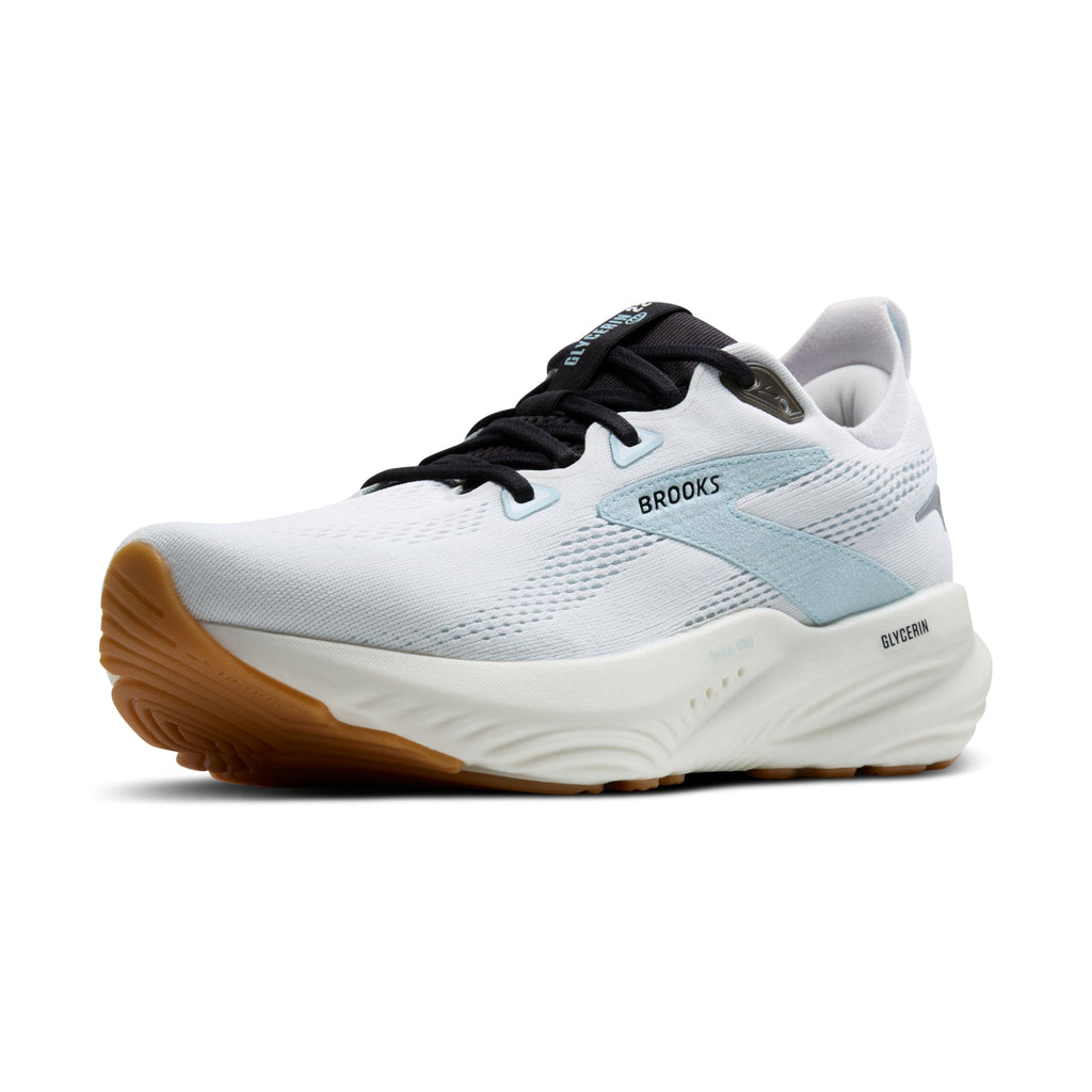 Brooks Mens Glycerin 22 Neutral Running Shoe - Bright White/Winter Sky/Black - 11.5 Medium