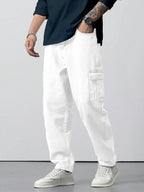 Men Loose Fit Mens Flip Pocket Cargo || Mens Stylish Cotton Loose Fit Denim Cargo Jeans || Multi-Pocket Styling || Perfect for