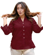 Fabnex Top For Women || Stylish Casual Wester Top (K-191-Teal Blue-Xl)