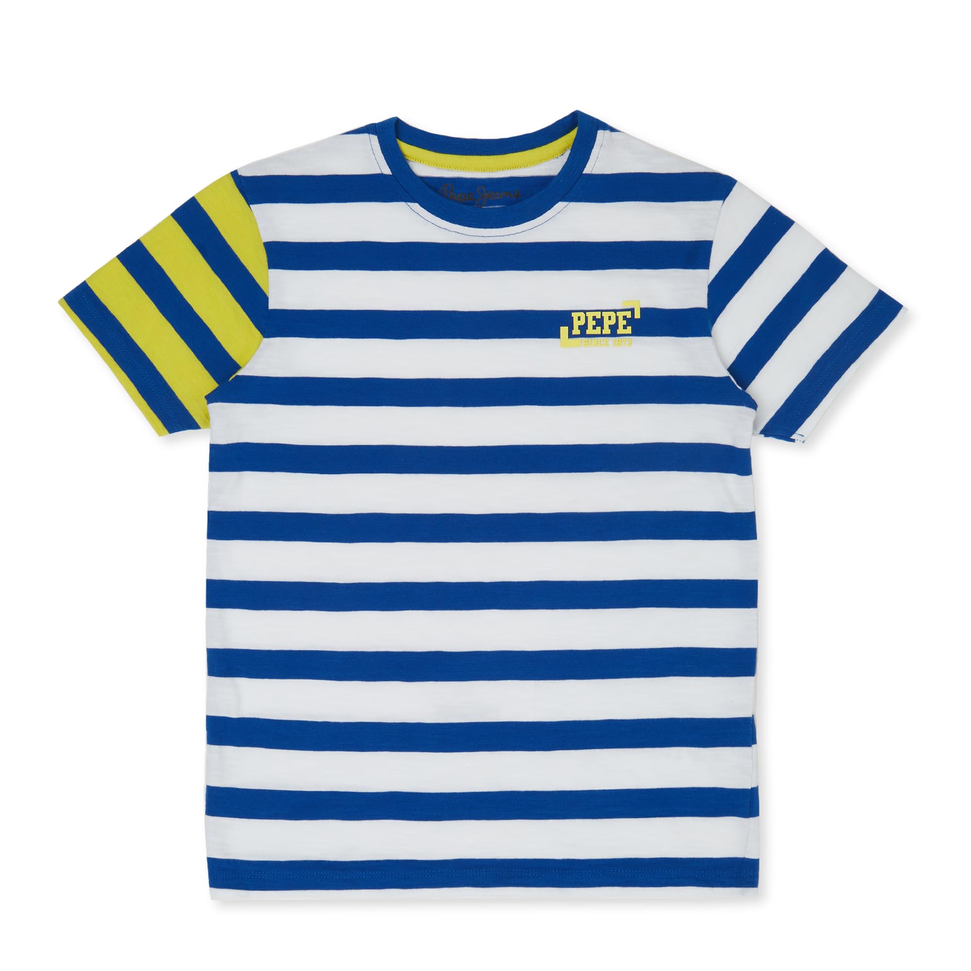 Pepe Jeans Chester Ss Y/D Striper T-Shirt, White, 4