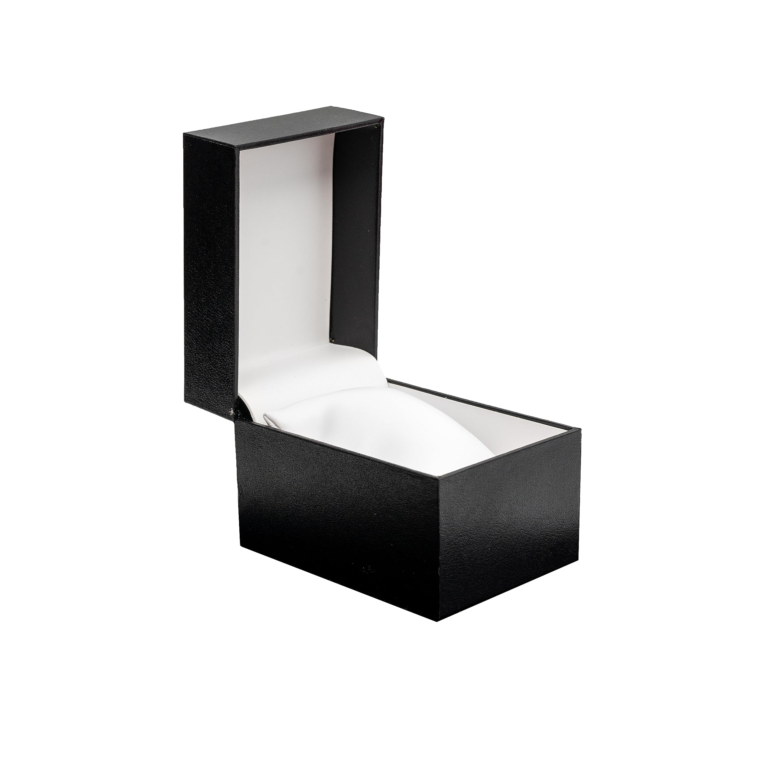 Black Watch Gift Box with Pillow - single watch case PU leatherette Wristwatch Display Case Organizer foe men and women for gift