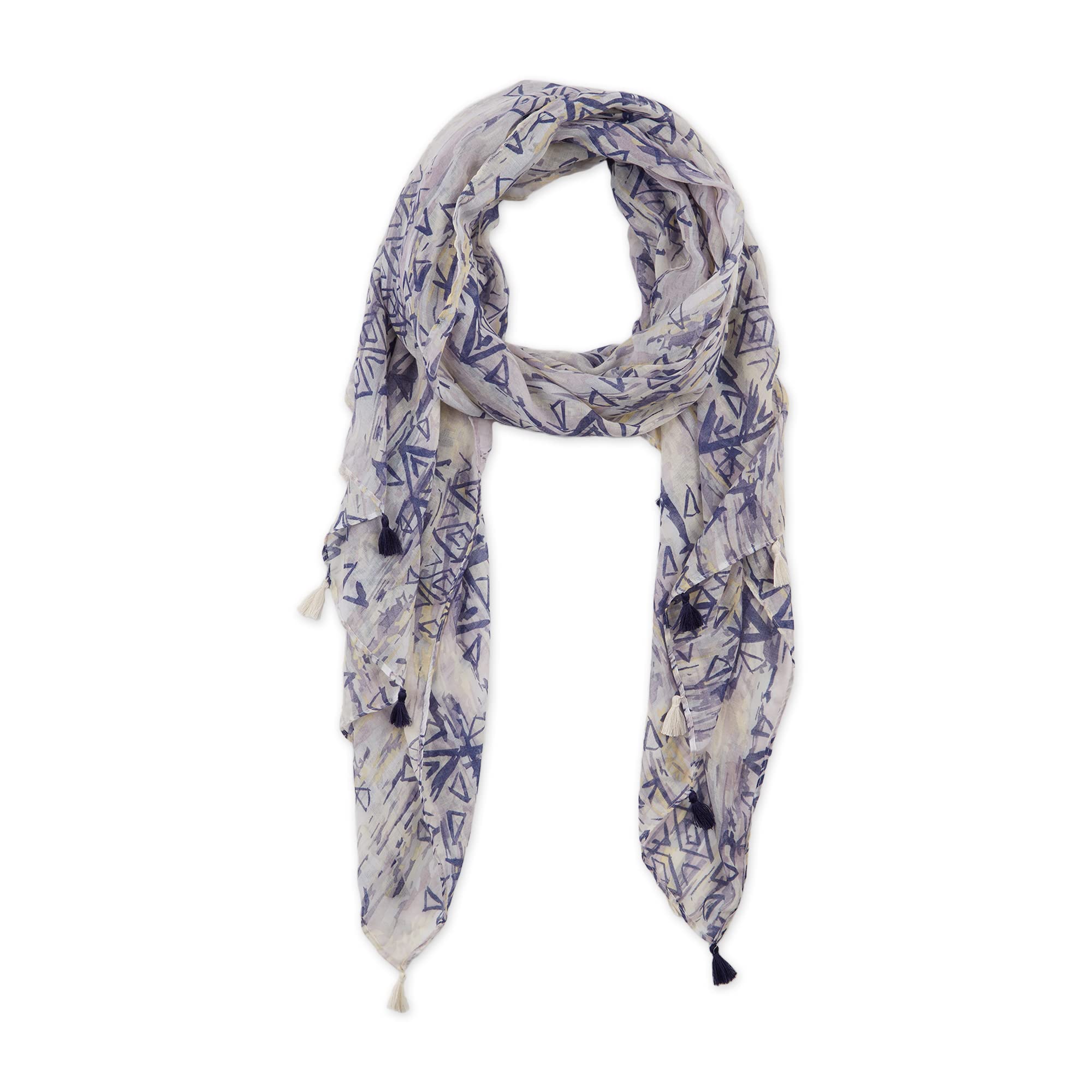 ABSTRACT PRINT SCARF - BLUE