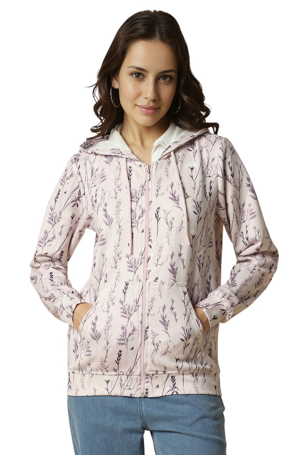 Allen Solly Women Regular Fit Printed Hoodie