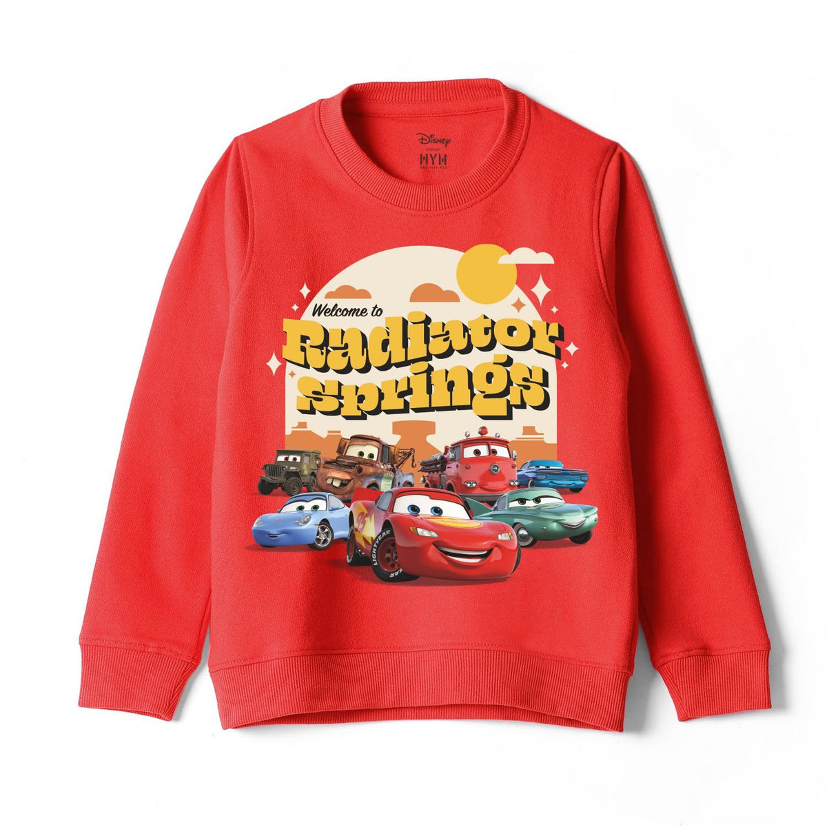 Wear Your Mind Cars Character Print Red Round Neck Boys Sweatshirt DCRRKSW062.5_1617Y 16-17