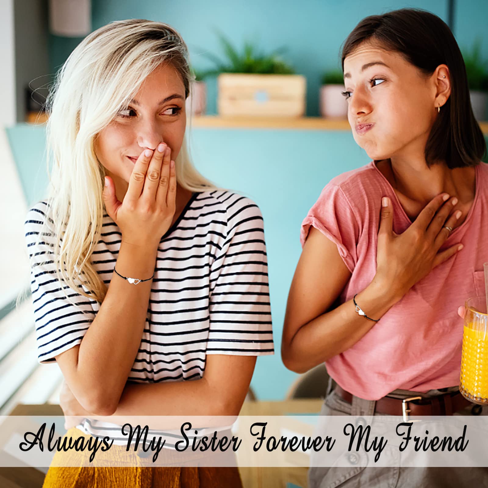 UNGENT THEM Sisters Gifts from Sister Best Friend Friendship Bracelets for 2 Birthday Christmas Valentines Day Gifts for Little