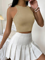 Toochki Top for Women| Crop | Short | Tops | Spandex | Strachable Tank Style Solid Tunics