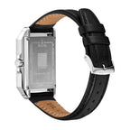 Bulova Frank Lloyd Wright 'December Gifts' Stainless Steel 3-Hand Quartz Dial, Black Leather Strap Style: 96A223