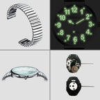 Blekon Collections New Super Large Face Stretch Band Japanese Movement PC21J Fashion Watch (Silver/Luminous)