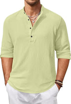 Zartha MenS Regular Fit Solid Pattern Cotton Blend Kurta With Spread Collar Long Sleeve And Standard Length | Shirt For Man Lig