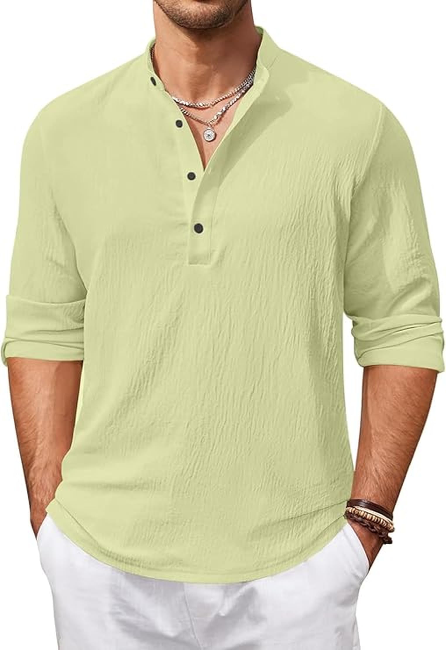 Zartha MenS Regular Fit Solid Pattern Cotton Blend Kurta With Spread Collar Long Sleeve And Standard Length | Shirt For Man Lig
