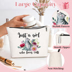 GevGuxLuo Cats Gifts for Cats Lover, Birthday Gift for Best Friend Sister, Cat Accessories, Animal Lovers Makeup Bag Zipper Purs