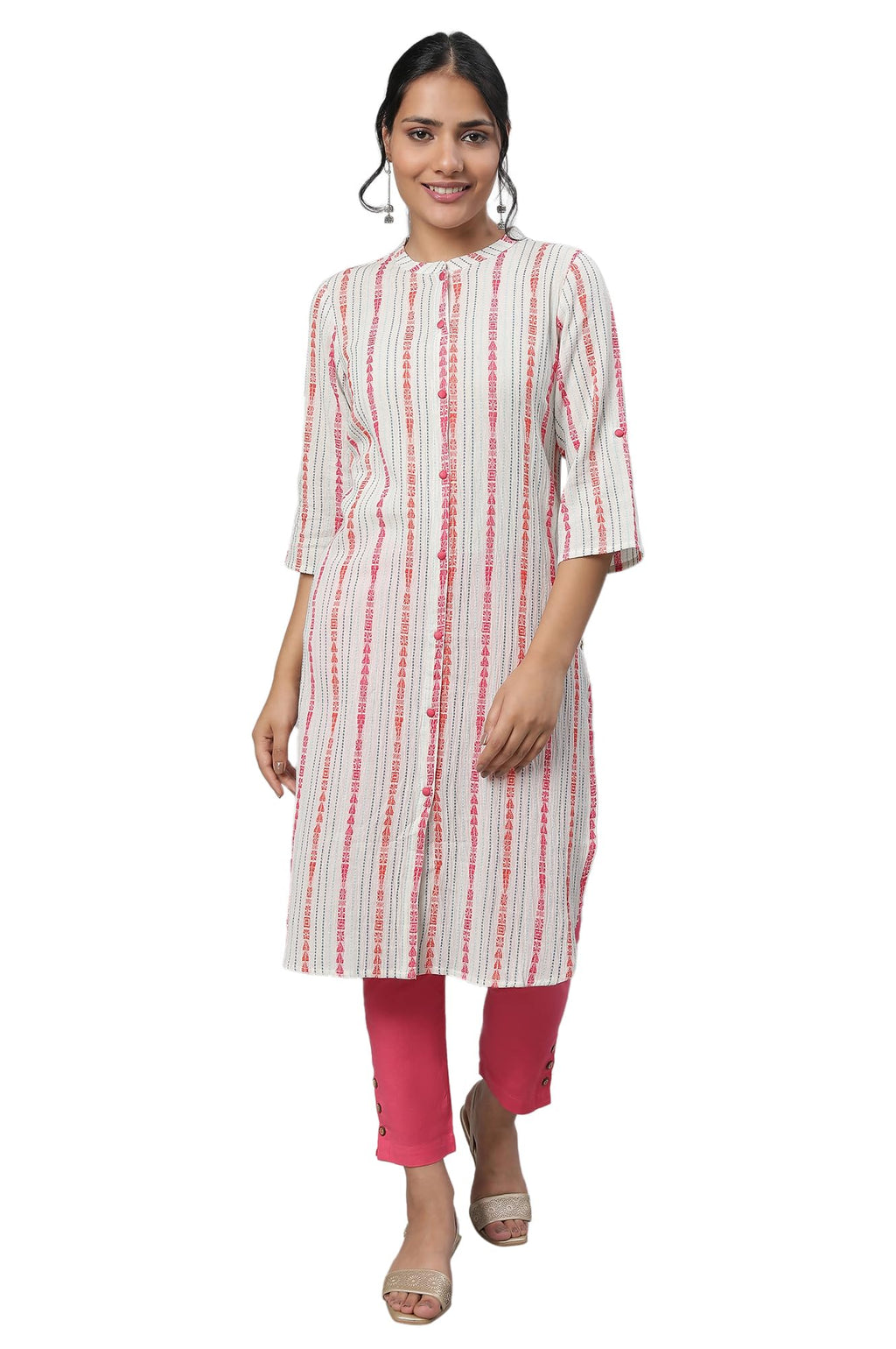Aurelia Navy Blue Printed Kurta Set (Size: S)-23FEAS14280-502655