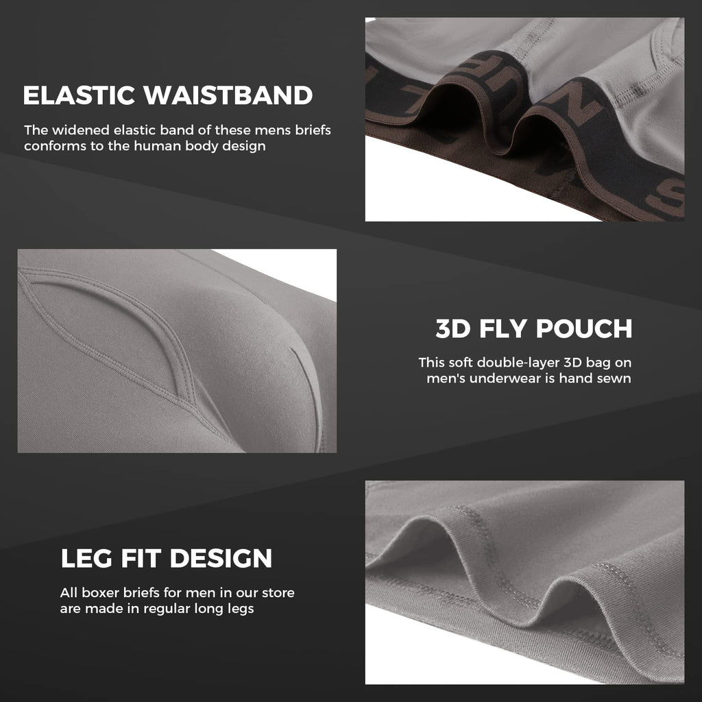 Natural Feelings Boxer Briefs Mens Underwear Men Pack of 6 Soft Cotton Open Fly Underwear