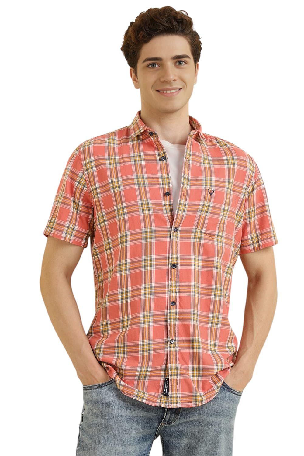 Allen Solly Men Regular Fit Casual Half Sleeve Short Sleeve Shirt