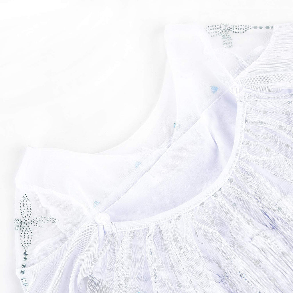 JerrisApparel Girl Princess Costume Snow Party Dress Halloween Cosplay Dress up (3T, White with Accessories)