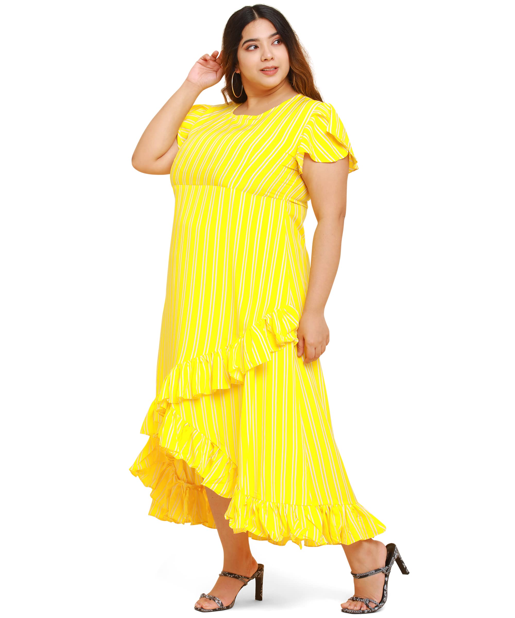 Oomph! Dress For Women Stylish| Summer Vacation Style |Floral Print Wrap Maxi |Lightweight Flared Maxi Dress For Casual & Holida