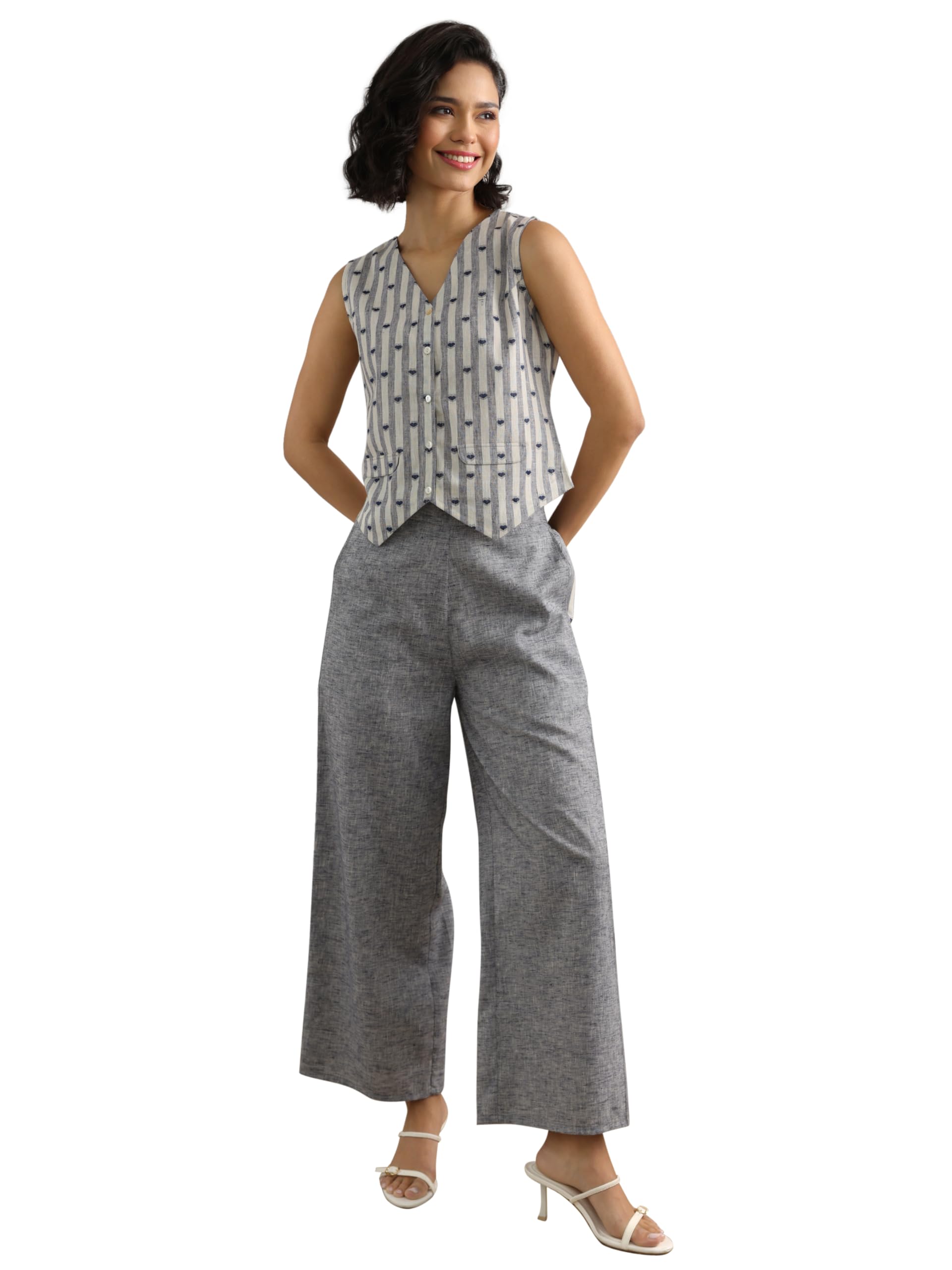Gerua by Libas Striped Cotton Blend Co-Ord Set