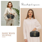 AURUZA Spacious Travel-Ready Makeup bag-Deluxe Cosmetic Bag Organizer with Adjustable Divider-Carry Handle-and Flat Lay Design-I