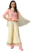Aurelia GirlS Viscose Top-Semi Flare Palazzo-Dupatta (22Aug10260C-603466_Pink