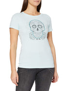 Girls Crew Tee - Day of the Dead - Ice Blue by DelSol for Women - 1 Pc T-Shirt (Large)