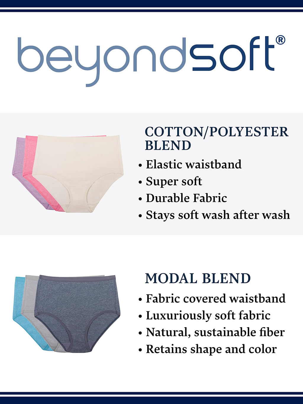 Fruit Of The Loom Womens Beyondsoft Underwear, Super Soft Designed With Comfort Mind, Available Plus Size Bikini Style, Bikini -