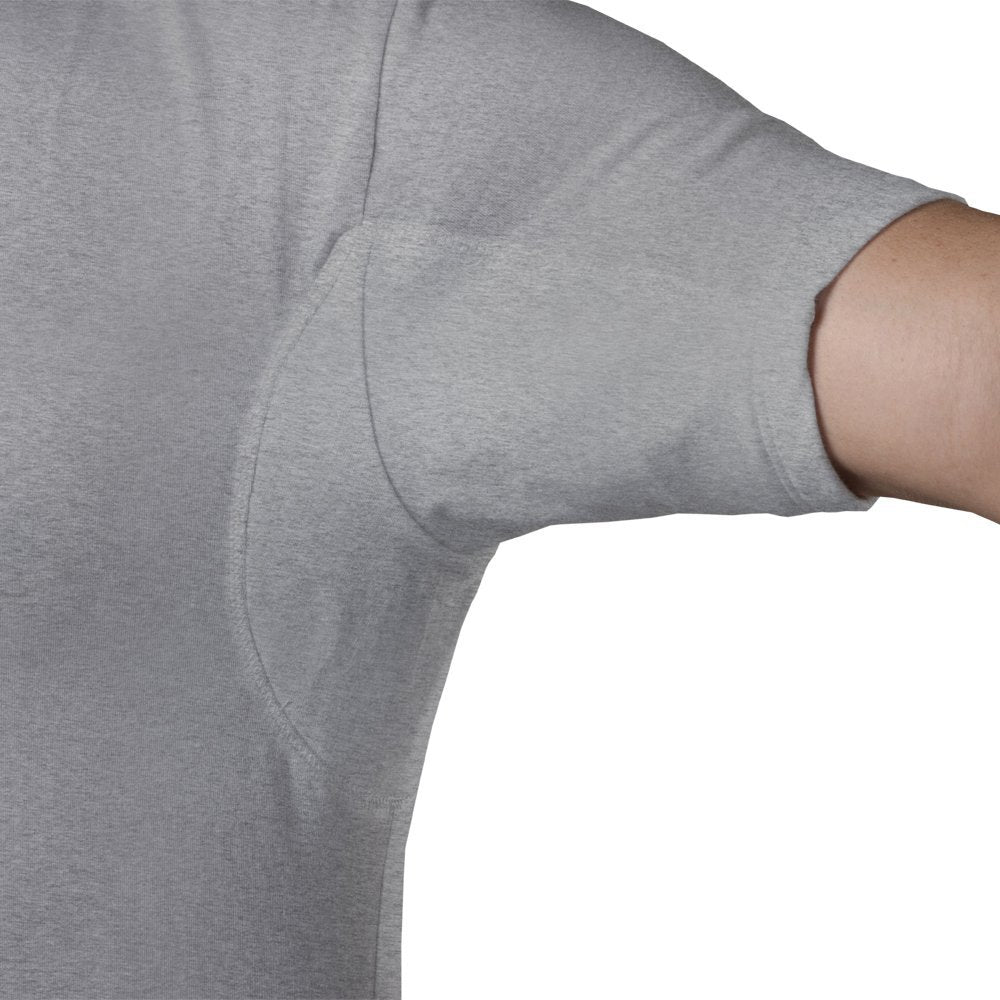 Sweatproof Undershirt for Men with Underarm Sweat Pads (Original Fit, Crew Neck) Heather Grey
