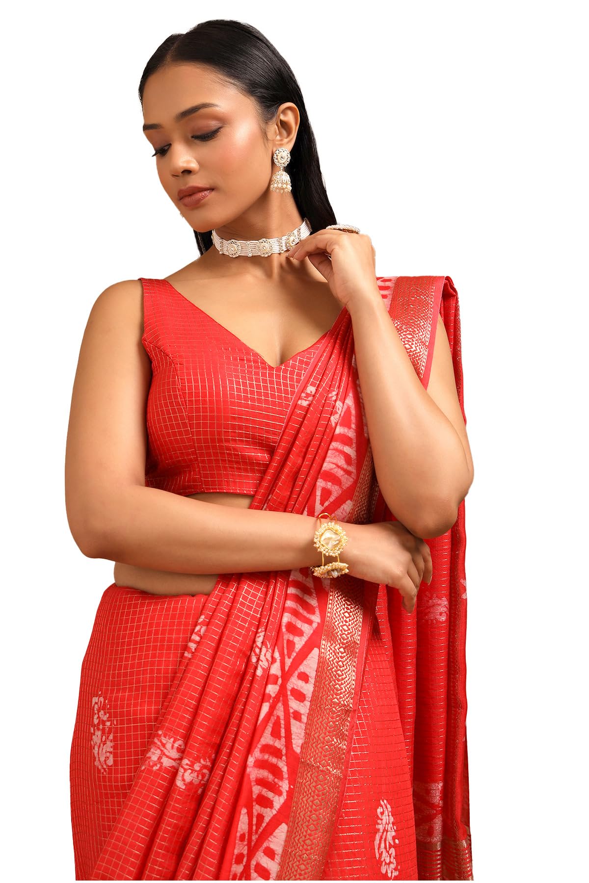 Soch Women Art Silk Batik Print Saree