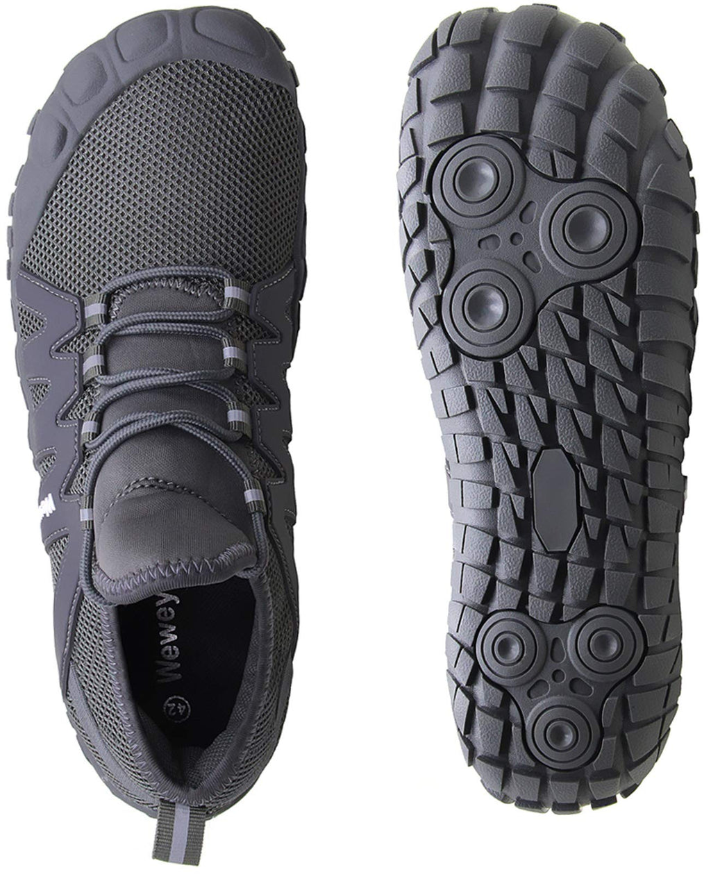 Cross Training Shoe Mens Five Fingers Minimalist Trail Running Zero Drop Wide Toe Box Barefoot Shoes Cross Country Size 11.5 Gre