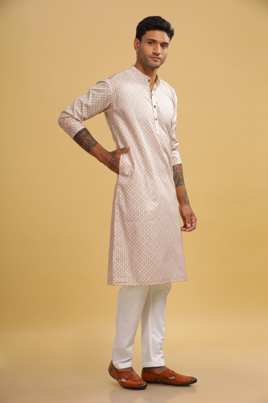 Be Active MenS Cotton Regular Kurta (C-399-4_Brown