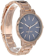 Nine West Women Japanese Quartz Dress Watch with Metal Strap, Rose Gold, 14 (Model: NW/2098NVRG)