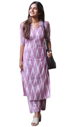 Anni Designer Women'S Rayon Viscose Straight Printed Kurta With Pant (Demeter Onion-Vks01_M_Lavender_Medium)