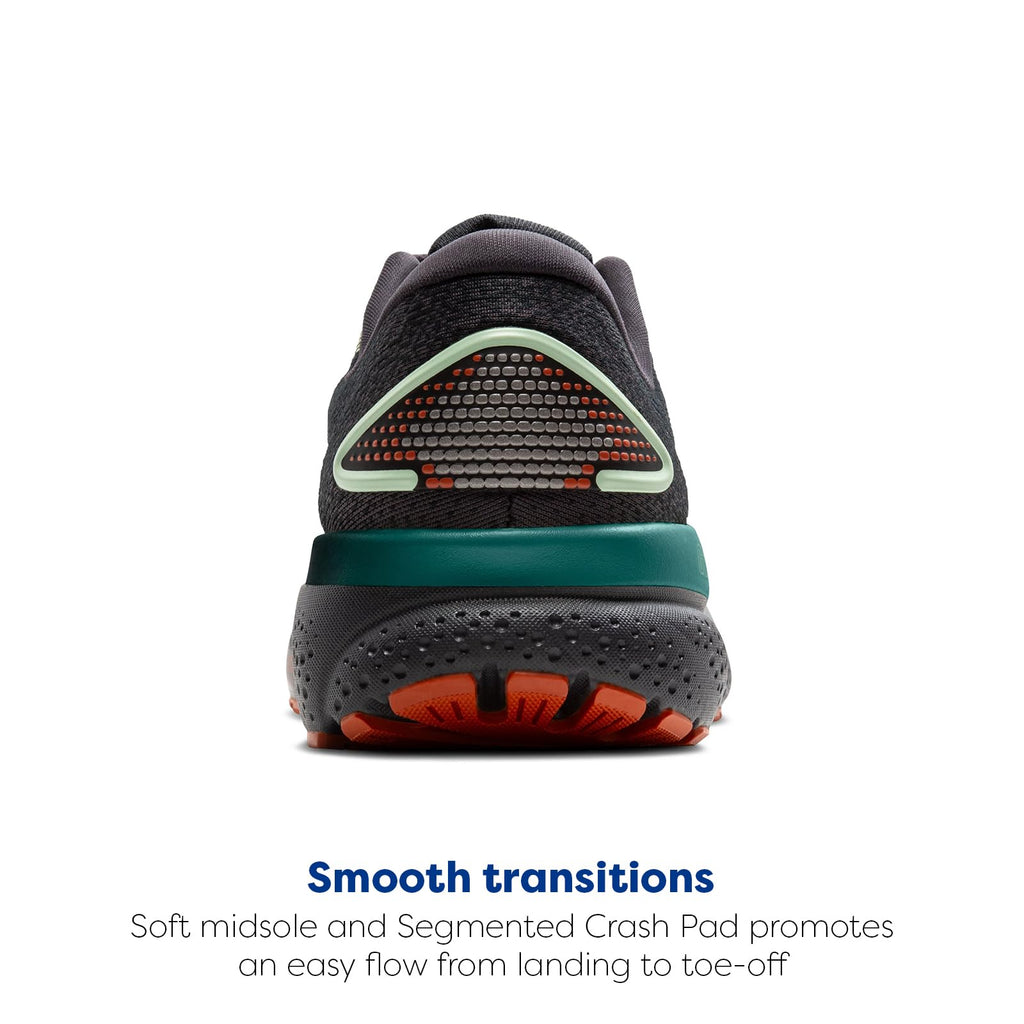 Brooks Mens Ghost 16 Neutral Running Shoe - Blackened Pearl/June Bug/Green - 8 Medium