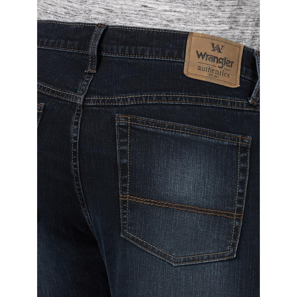 Wrangler Authentics mens Slim Fit Straight Leg Jeans, Raven, 38W x 30L US