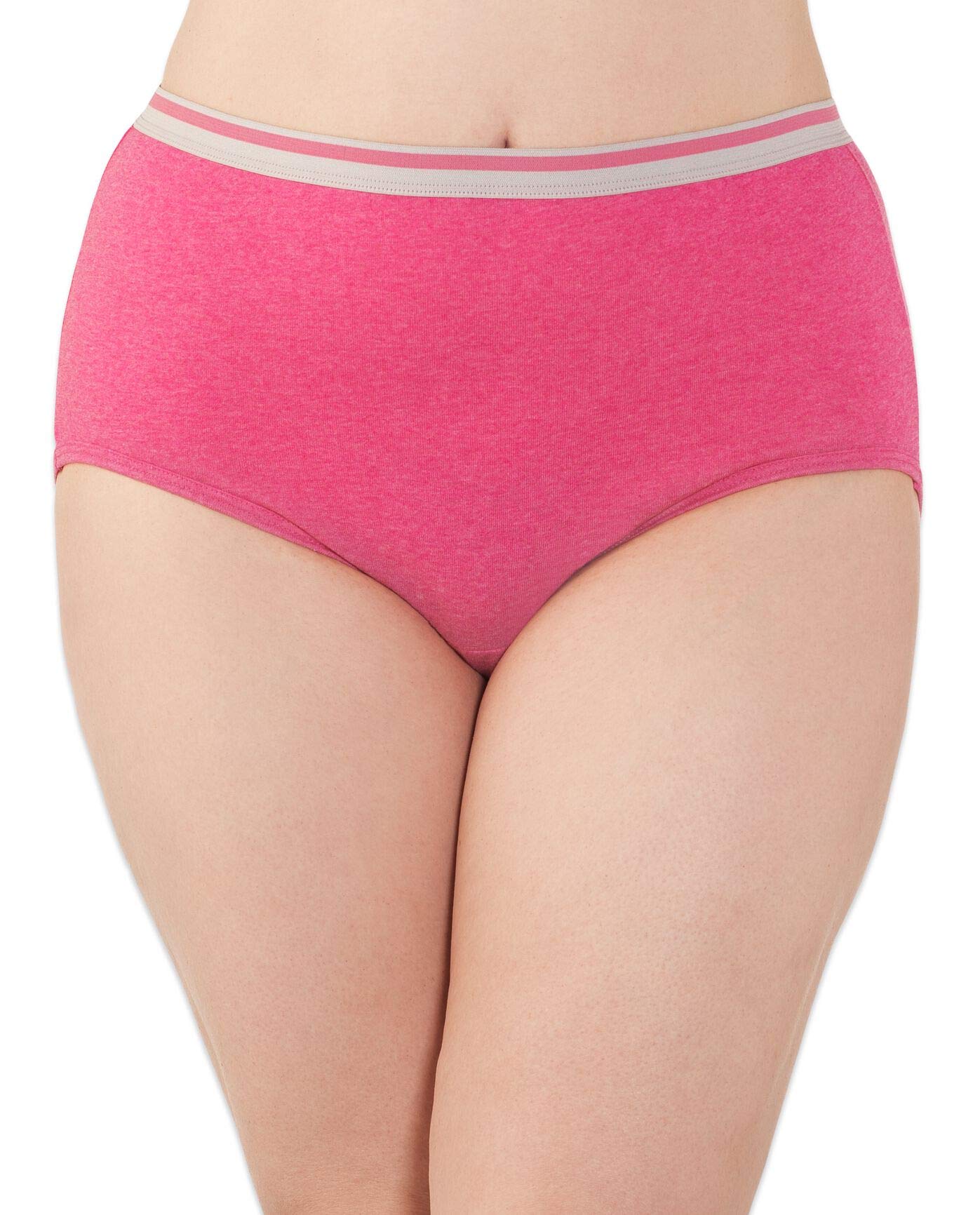 Fruit of the Loom Women's Eversoft Cotton Brief Underwear, Tag Free & Breathable. Assorted colours (Count of10, Pack of 1)