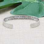 Mother Bracelet Gift for Mom Mother 's Day Christmas Birthday Jewelry Everything I Am Today I Owe To You as My Mom And Best Frie