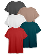 Kyda Kids Boys Cotton Blend Regular Fit Short Sleeve Printed Multicolor T-Shirts For Boys - (Pack Of 5)