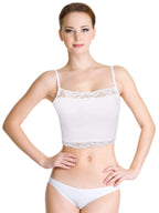 New 4 Pieces Women's Lace Cami Stretch Lace Half Cami Breathable Lace Bralette Top for Women Girls (Black, White, Beige, Grey, X