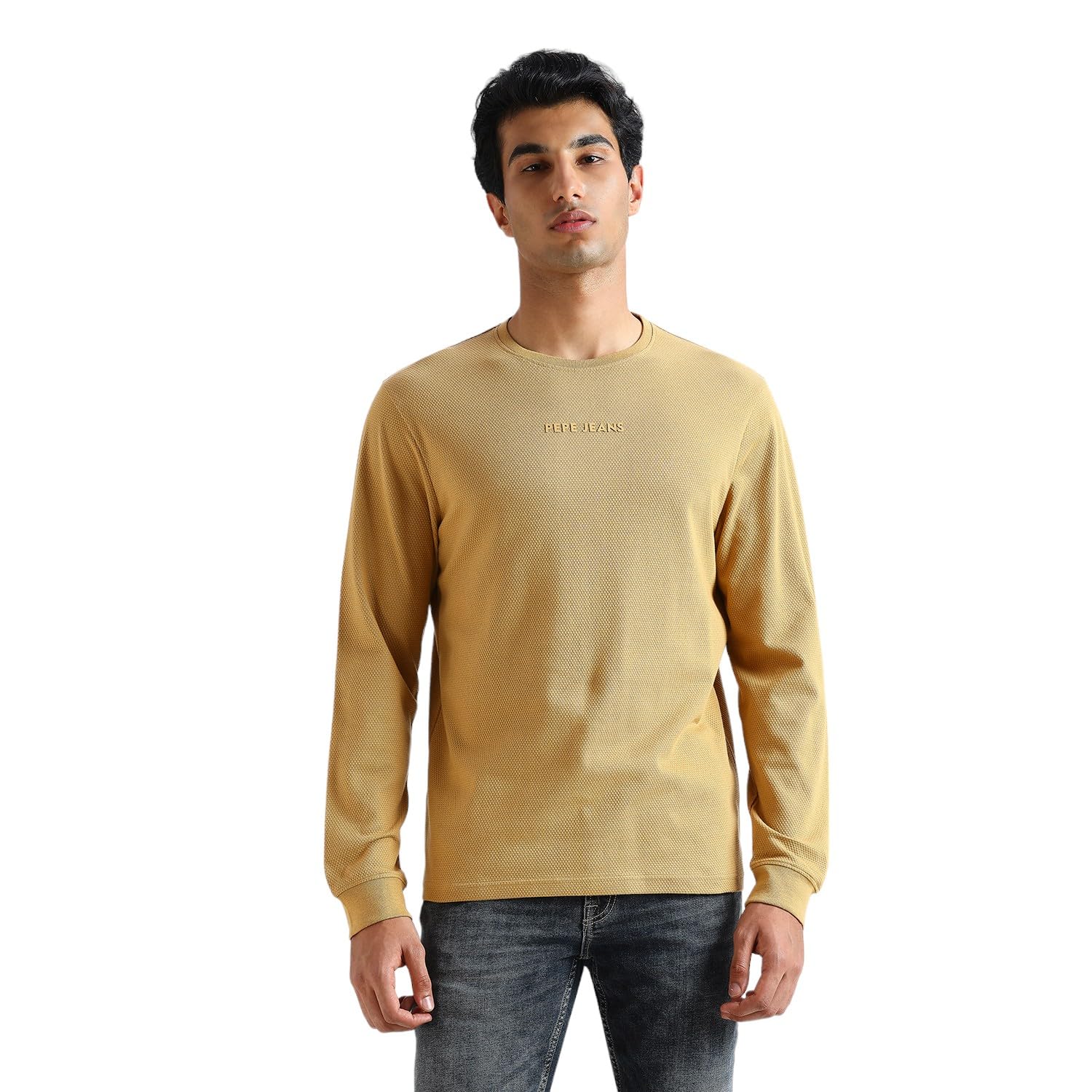 Brown Graphic Print Full Sleeved T-Shirt