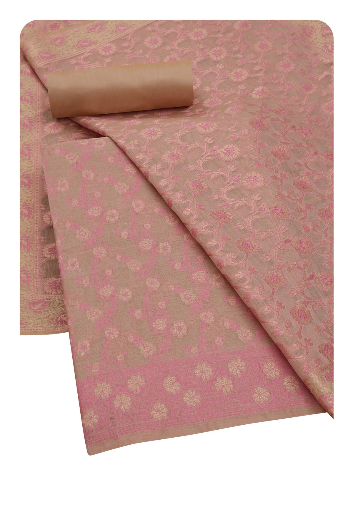 Soch Women Chanderi Floral Print Unstitch Dress Material with Zari Woven